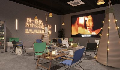 现代露营风酒吧3D模型下载